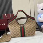 Gucci Giglio Small Tote Bag Beige Brown 860845 AAF8L 2547