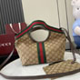 Gucci Giglio Small Tote Bag Beige Brown 860845 AAF8L 2547 - thumb-2