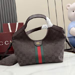 Gucci Giglio Small Tote Bag Dark Brown 860845 FAF3Y 2155