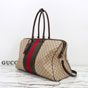 Gucci Medium GG Duffle Bag With Web Sand Brown 875059 FAF79 8547 - thumb-2