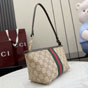 Gucci Small Pouch With Strap Web Sand Brown 876055 FAF8R 8547 - thumb-2