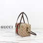 Gucci Mini Boston Bag With Web Sand Brown 876057 FAF8R 8547 - thumb-2
