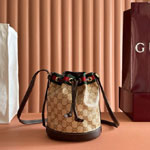 Gucci Mini Bucket Bag With Web Sand Brown 876060 FAF8R 8547