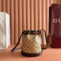 Gucci Mini Bucket Bag With Web Sand Brown 876060 FAF8R 8547 - thumb-2