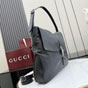 Gucci Jackie Flap Large Crossbody Bag Black Grainy A005ZI AAGVE 1000 - thumb-2