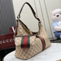 Gucci Large Shoulder Bag With Web Sand Brown A008NS FAGK6 8547 - thumb-2
