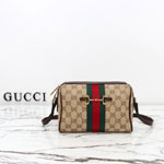 Gucci Horsebit Web Small Camera Bag Sand Brown A008PZ FAFV9 9653