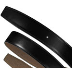 Hermes 32mm mens leather strap in black taupe box togo calfskin H066075CAAE