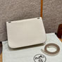 Hermes Halzan 22CM Togo Crossbody Bag in White H069523CKI2 - thumb-2