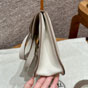 Hermes Halzan 22CM Togo Crossbody Bag in White H069523CKI2 - thumb-3