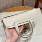 Hermes Halzan 22CM Togo Crossbody Bag in White H069523CKI2 - thumb-4