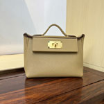 Hermes Mini Kelly 2424 Leather 21cm in Caramel H083440CK37