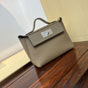 Hermes Mini Kelly 2424 Leather 21cm in Beige H083440CKAI - thumb-3