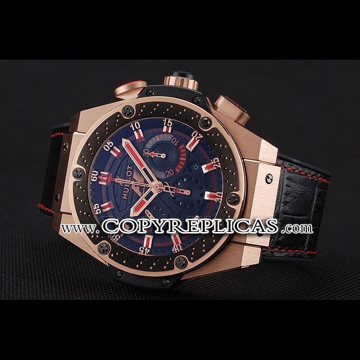 Swiss Hublot Big Bang Limited Edition Formula 1 Black And Red Dial Gold Case Black Strap HB6233 - Photo-3