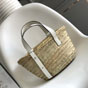 Loewe Small Basket Bag In Palm Leaf And Calfskin A223S93X04 2163 - thumb-2
