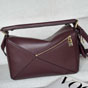 Loewe Small Featherlight Puzzle bag in Burgundy nappa A510PLSX01 7240 - thumb-5