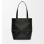 Loewe Medium Puzzle Fold tote in shiny calfskin Black A657G50X01 1100 - thumb-4