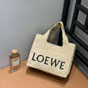 Small Loewe Font Tote In Raffia A685B59X03 2123 - thumb-2