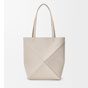 Loewe Medium Puzzle Fold tote in soft grained calfskin Grey A779G50X89 1769 - thumb-4