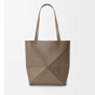 Loewe Medium Puzzle Fold tote in soft grained calfskin Brown A779G50X89 3170 - thumb-4