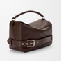 Loewe Large Puzzle Biker bag in shiny calfskin Brown B510BP1X01 0018 - thumb-2
