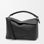 Loewe Large Puzzle Edge bag in grained calfskin Black B510P00X05 1100