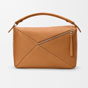 Loewe Large Puzzle bag in supple grained calfskin Brown B510PNLX01 6518 - thumb-4
