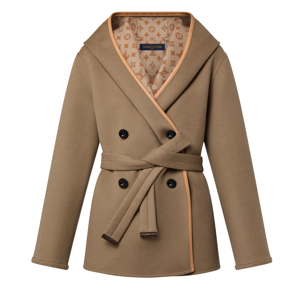 Louis Vuitton 3D Monogram Double-Breasted Wrap Coat 1ABT6V