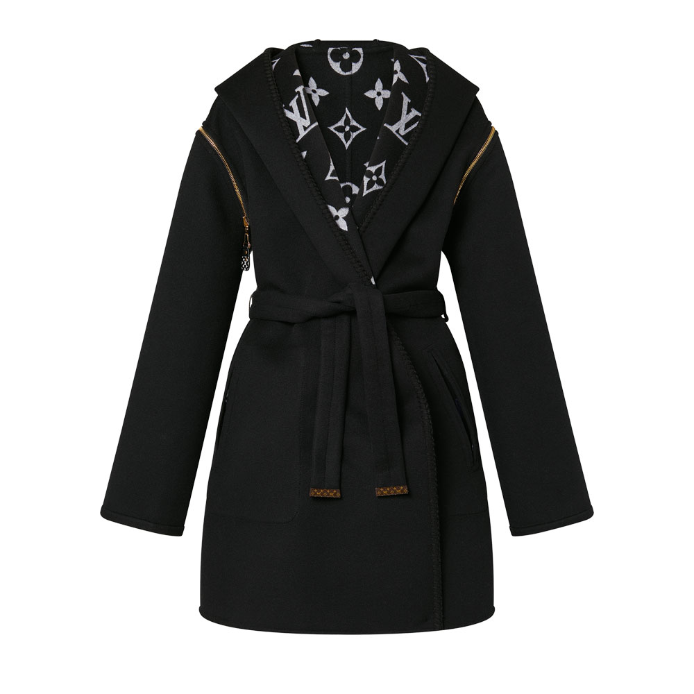 Louis Vuitton Reversible Zip Sleeve Hooded Wrap Coat 1AC2D8