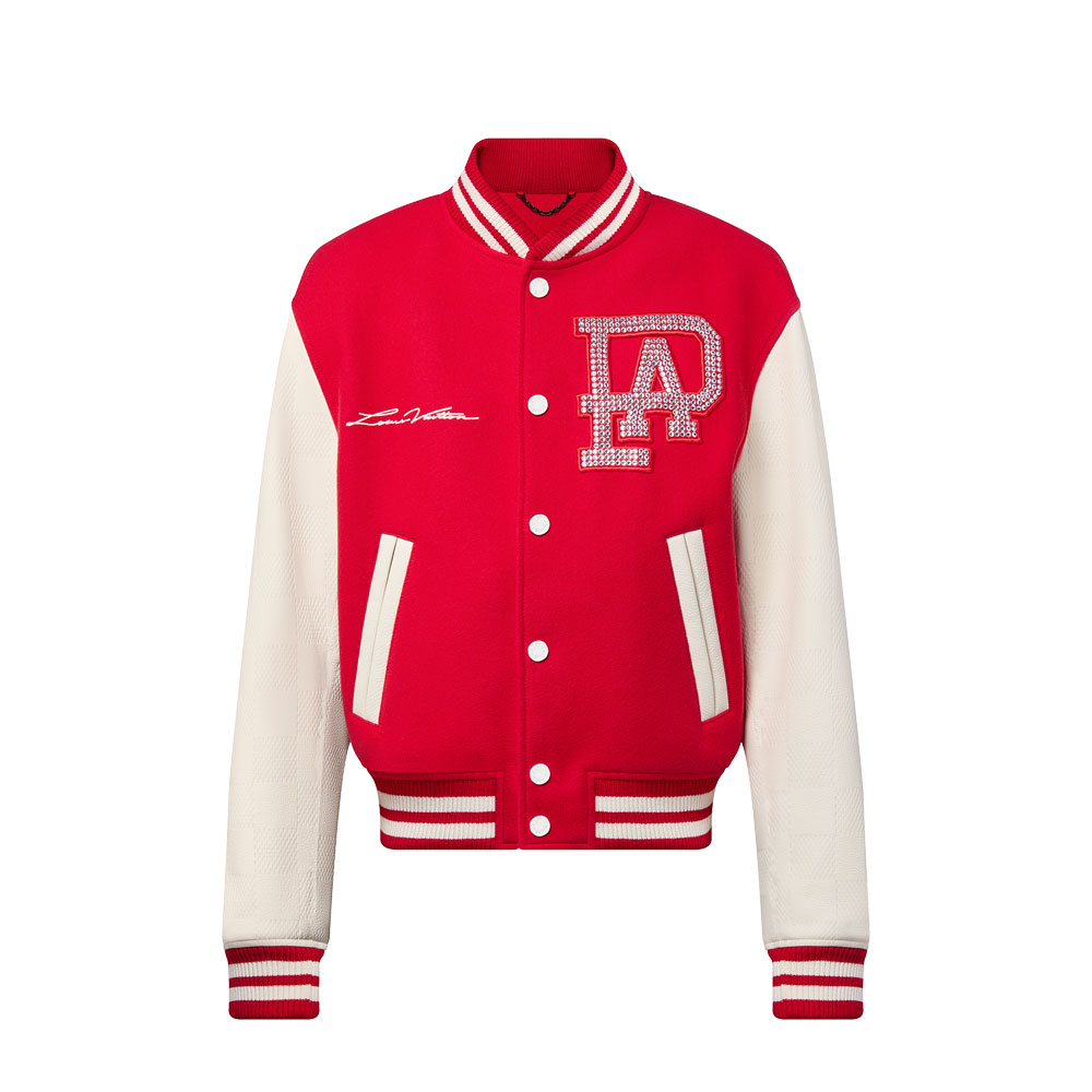 Louis Vuitton Mix Leather Varsity Blouson Red 1AFIQA