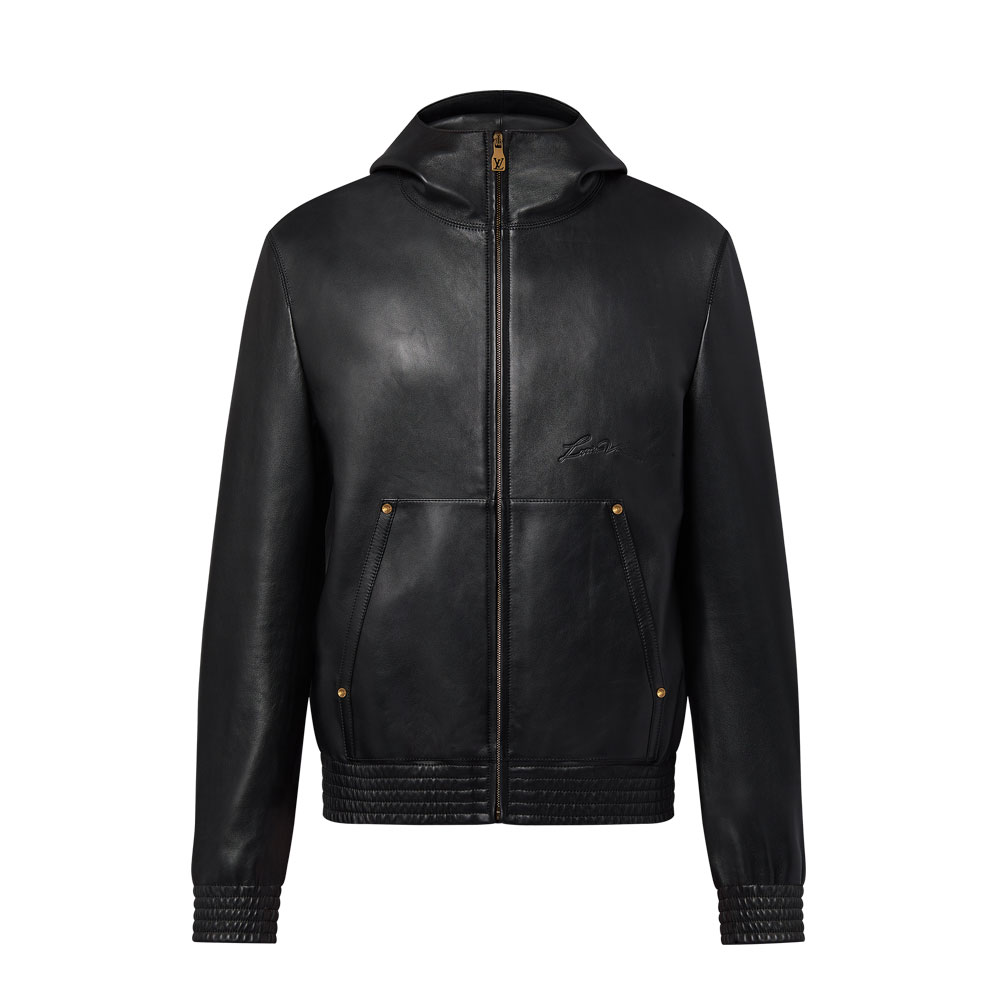 Louis Vuitton Zipped Leather Hoodie 1AFQP4