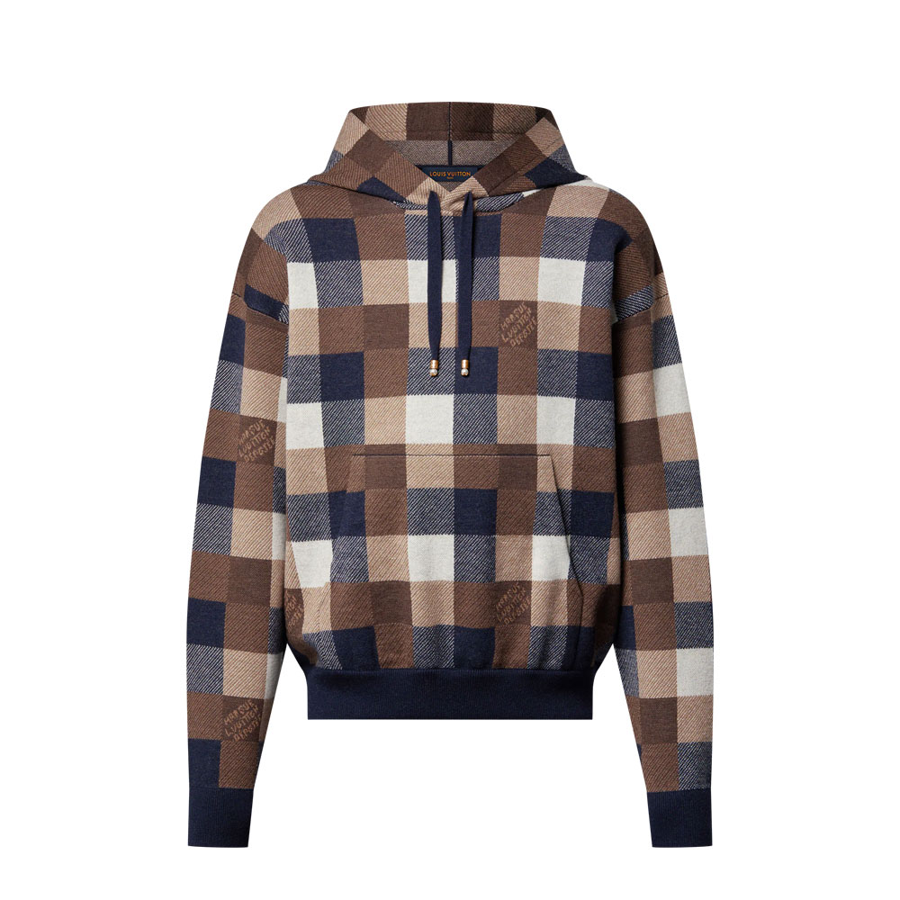 Louis Vuitton Damier Cashmere And Wool-Blend Hoodie 1AFXJV