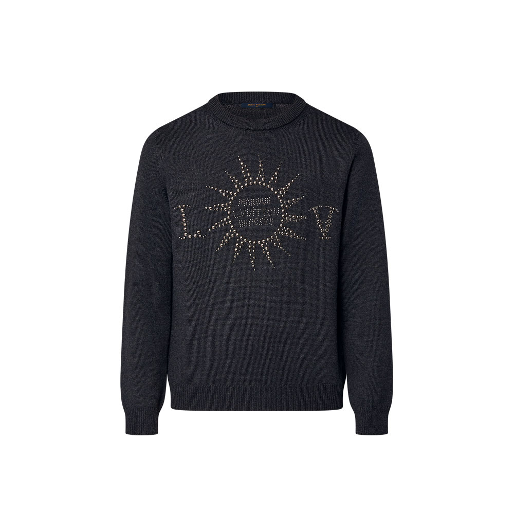Louis Vuitton Embellished Long-Sleeved Merino Wool Crewneck 1AFXKO