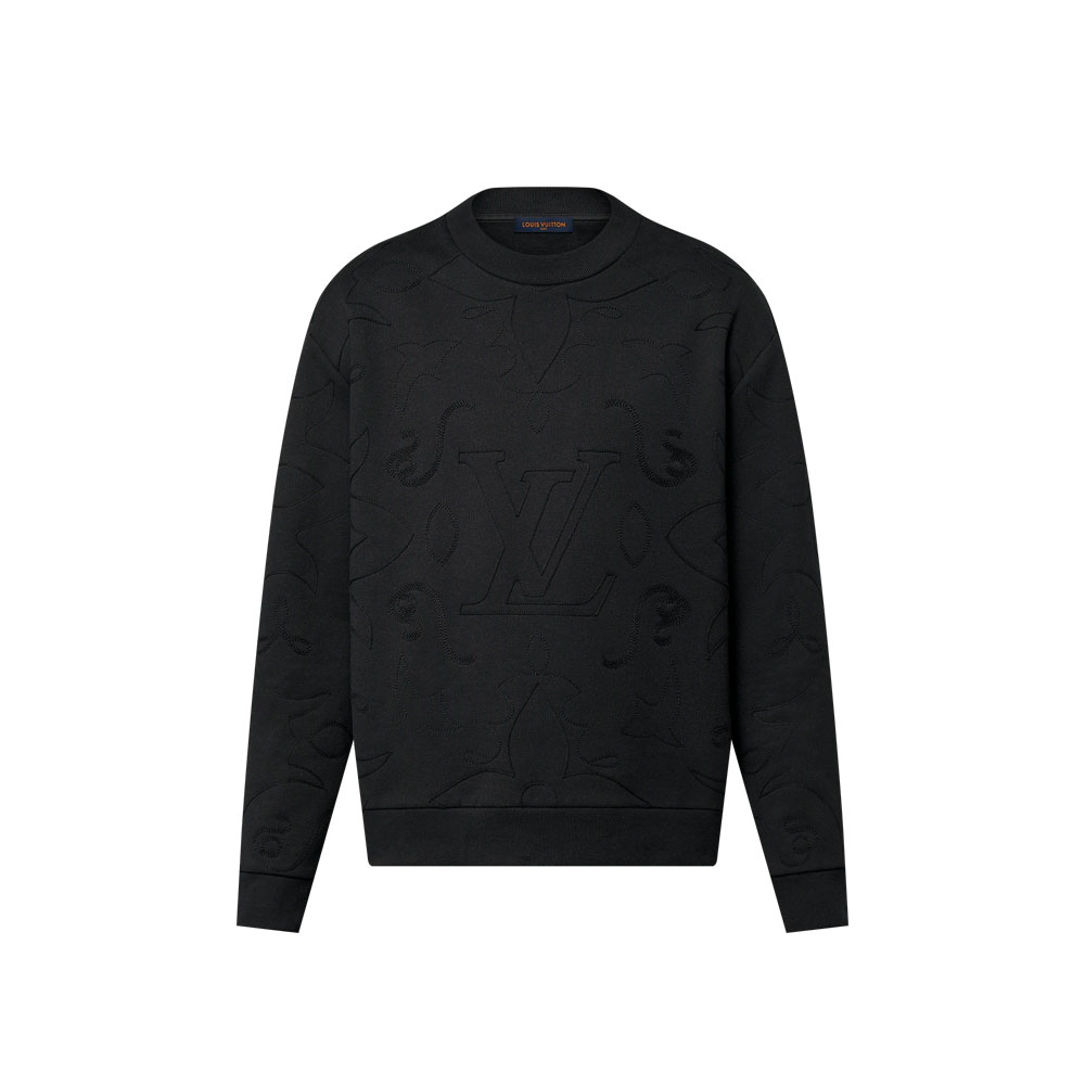 Louis Vuitton Embroidered Cotton Jersey Crewneck 1AFXO6
