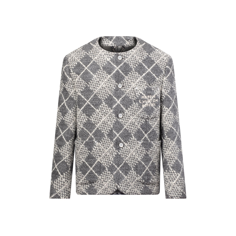 Louis Vuitton Chic Collarless Wool Jacket 1AGIZY
