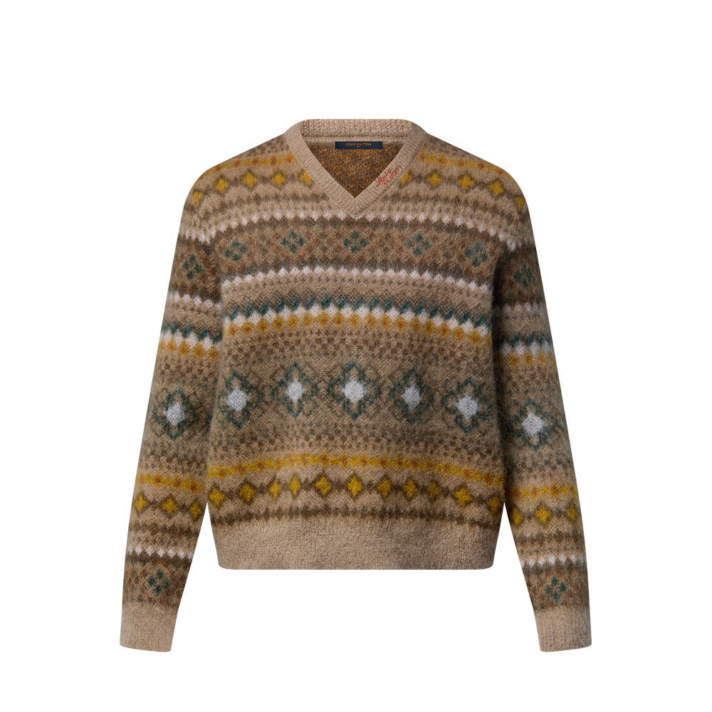 Louis Vuitton Mohair Blend Fair Isle Pullover 1AGJTM