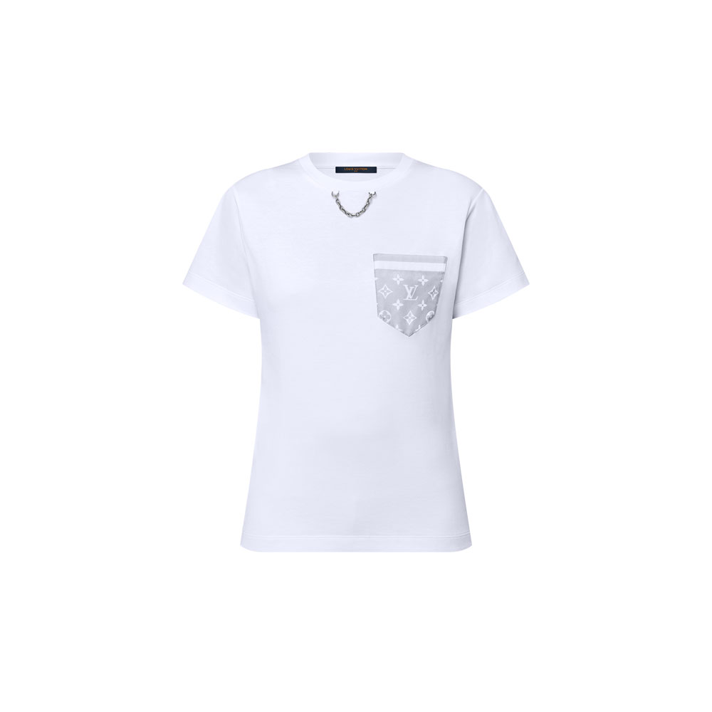 Louis Vuitton Monogram Pocket T-Shirt in White 1AGSKP