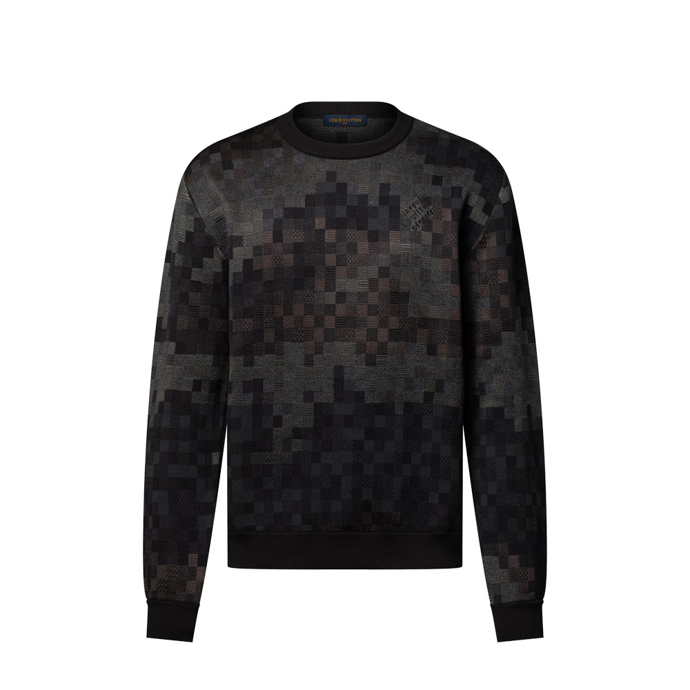 Louis Vuitton Damoflage Jacquard Jumper in Black 1AHC65