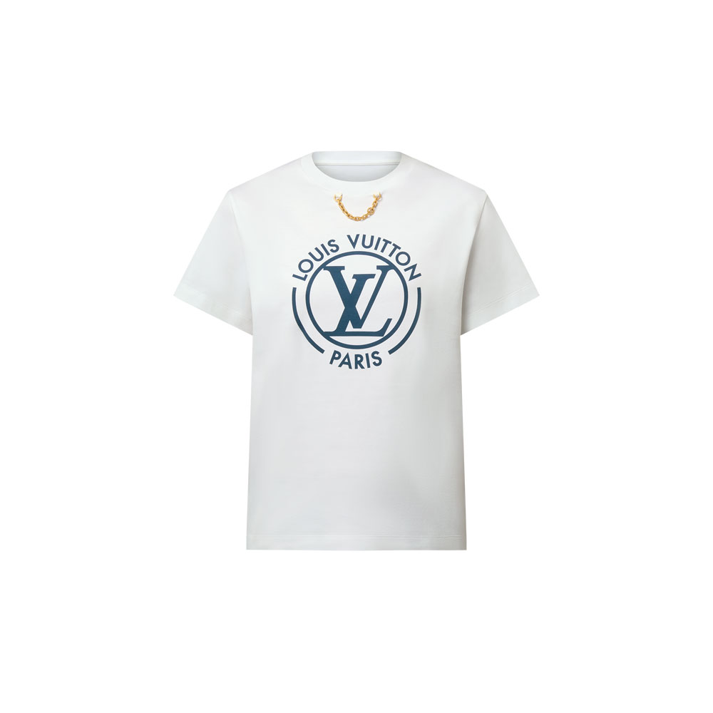 Louis Vuitton Flocked T-Shirt in White 1AHEOU