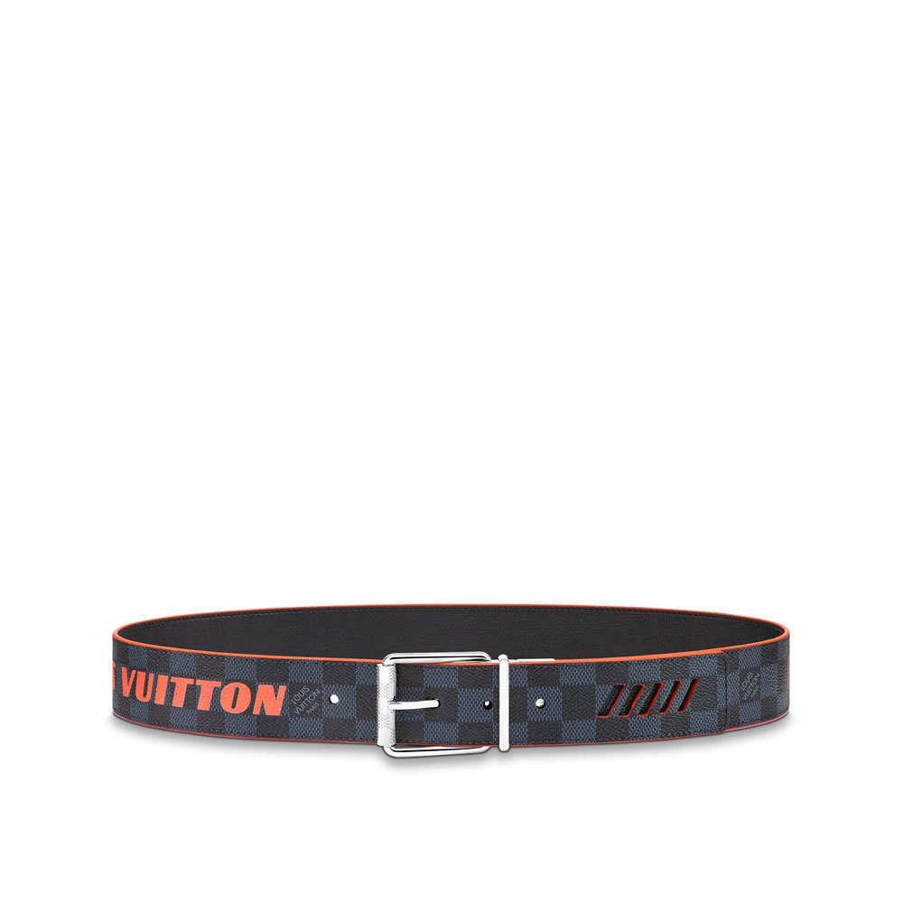 Louis Vuitton Damier Cobalt Race Print 40mm Reversible Belt M0156S