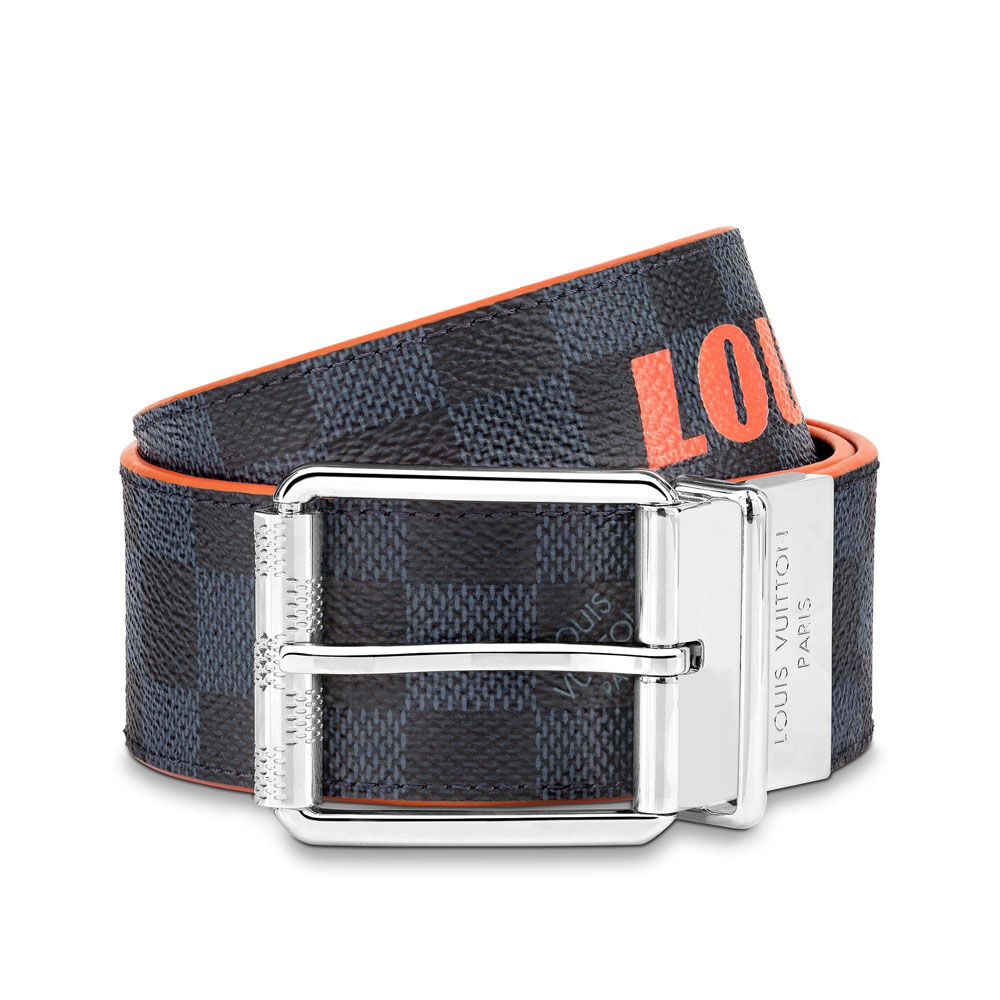Louis Vuitton Damier Cobalt Race Print 40mm Reversible Belt M0156S - Photo-2