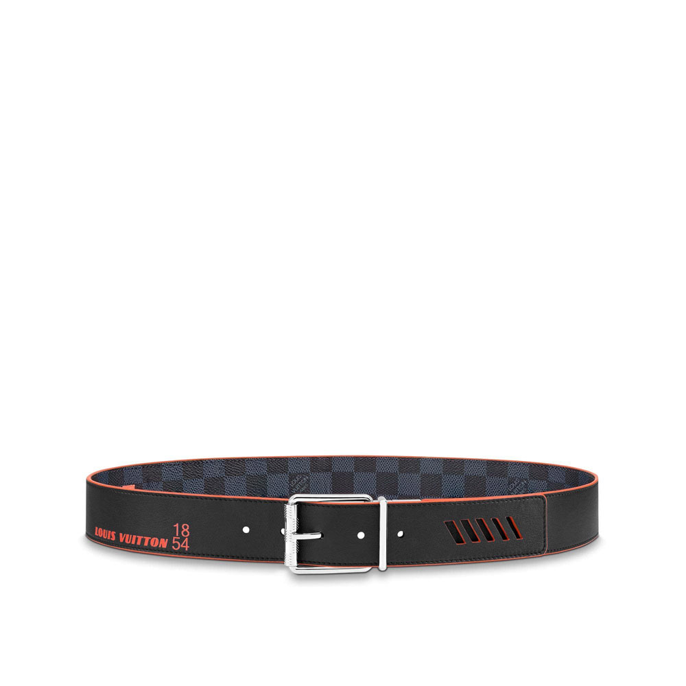 Louis Vuitton Damier Cobalt Race Print 40mm Reversible Belt M0156S - Photo-3