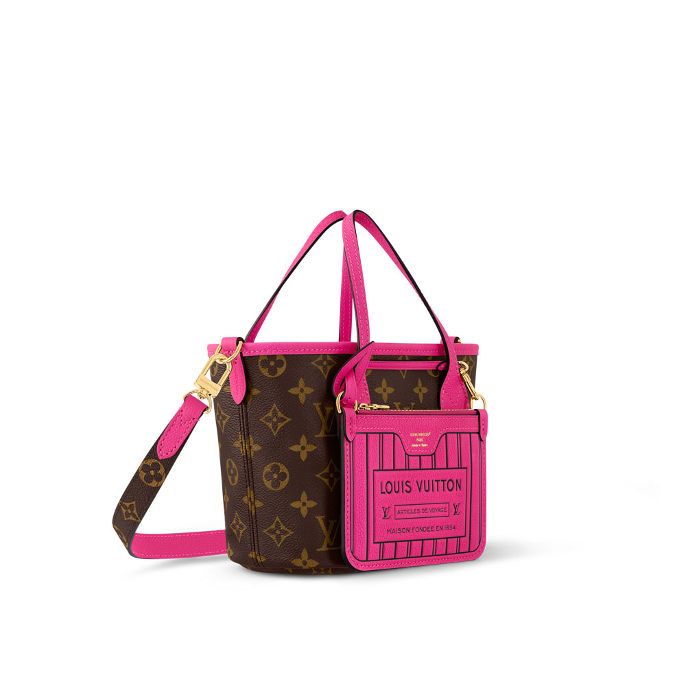Louis Vuitton Neverfull Bandouliere Inside Out BB Bag in Pink M12106 - Photo-2