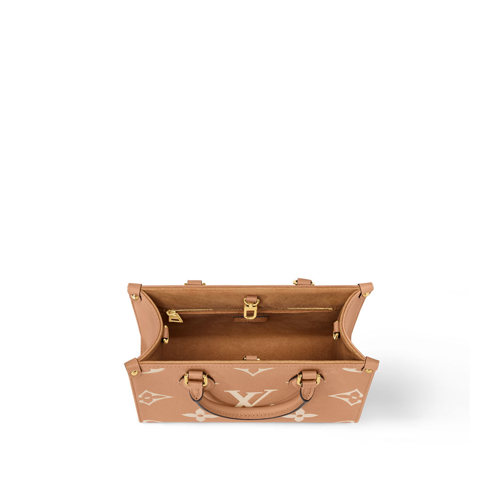 Louis Vuitton OnTheGo PM Tote Bag Bicolour Monogram Empreinte in Beige M12513 - Photo-4