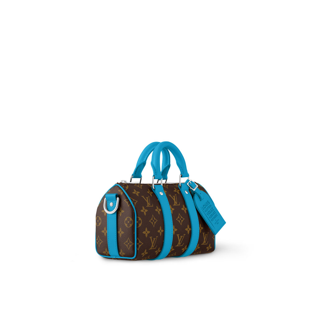 Louis Vuitton Keepall Bandouliere 25 Bag Macassar Canvas in Blue M12609 - Photo-2