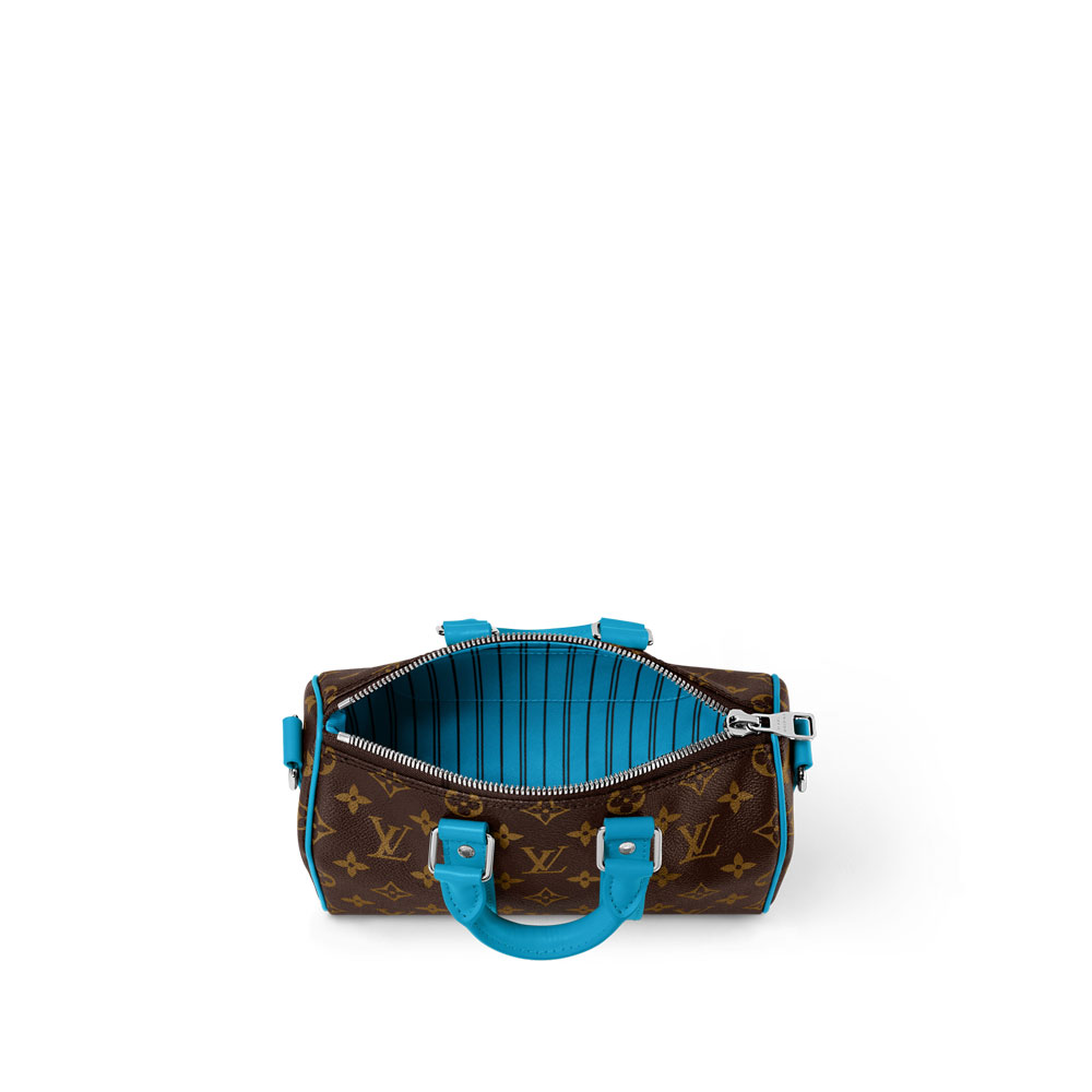 Louis Vuitton Keepall Bandouliere 25 Bag Macassar Canvas in Blue M12609 - Photo-4