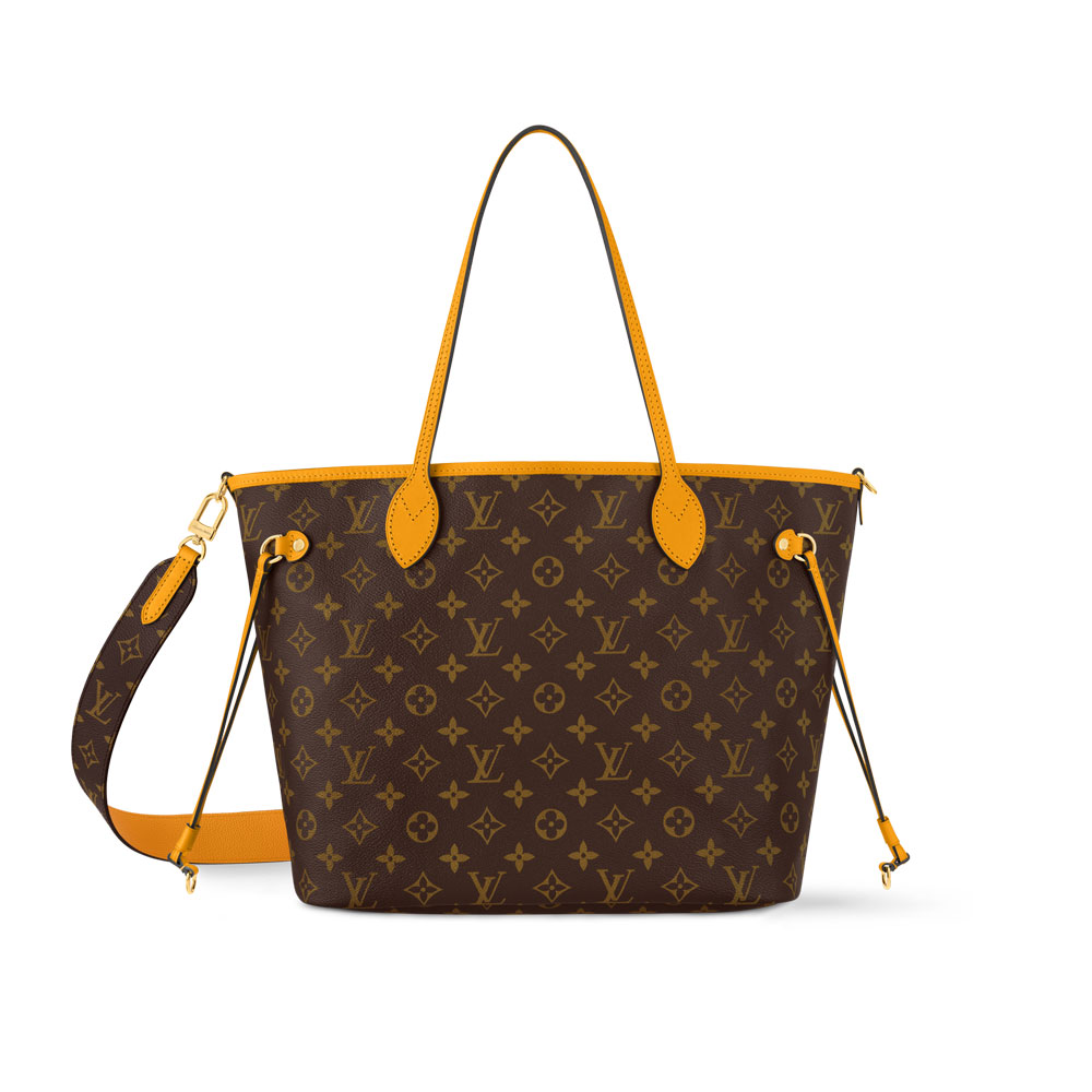 Louis Vuitton Neverfull Bandouliere Inside Out MM Tote Bag in Yellow M12779 - Photo-4