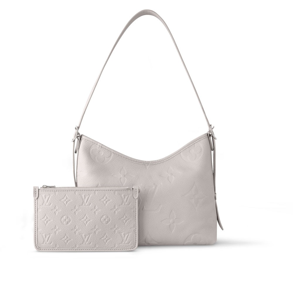 Louis Vuitton CarryAll PM Bag Monogram Empreinte Leather in Grey M12917 - Photo-3