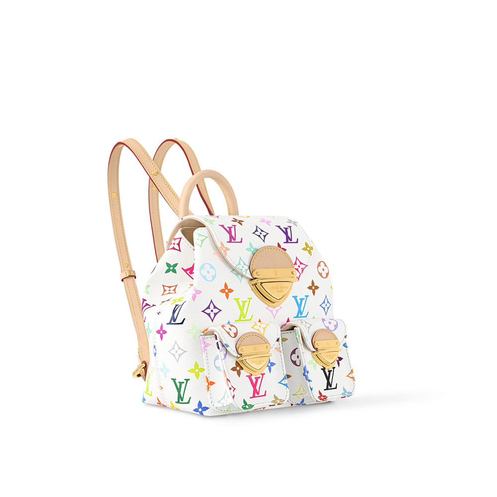 Louis Vuitton Takashi Murakami Venice Backpack in White M13081 - Photo-2