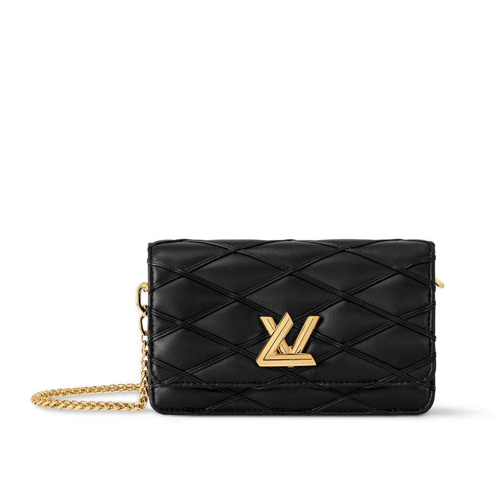 Louis Vuitton GO-14 Wallet On Chain Bag Malletage Leather in Black M13139